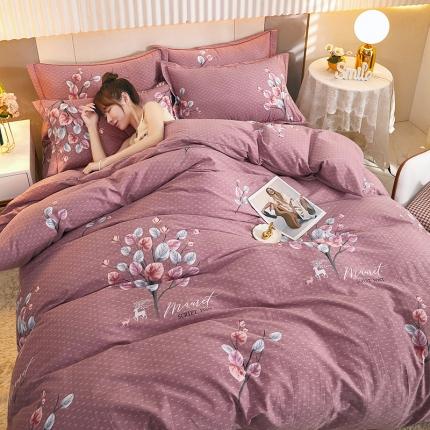 雲归梦2021新款多规格全棉加厚生态磨毛四件套 叶蔓倾城