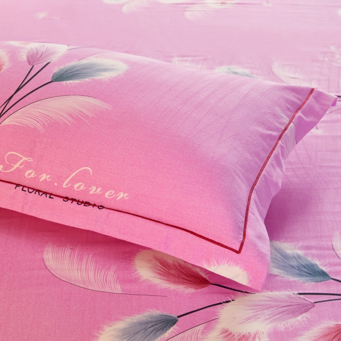 91家纺网 家纺一手货源 找家纺 雲归梦2021新款多规格全棉加厚生态磨毛四件套 追梦-粉