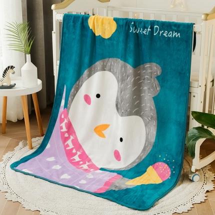 91家纺网 家纺一手货源 找家纺 茗婷家纺 2025单层法兰绒儿童毛毯云毯宝宝盖毯床单供跨境外贸亚马逊TEMU 爱心熊