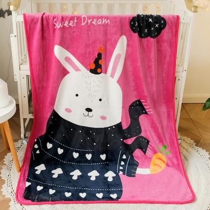 91家纺网 家纺一手货源 找家纺 茗婷家纺 2025新款单层定位童毯 蘑菇兔