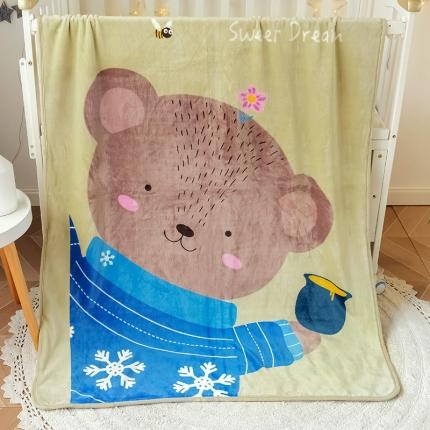 91家纺网 家纺一手货源 找家纺 茗婷家纺 2025新款单层定位童毯 小熊宝宝