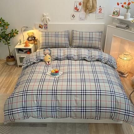 91家纺网 家纺一手货源 找家纺 晨希家居 2021新款13372全棉印花四件套宝瑞格-灰