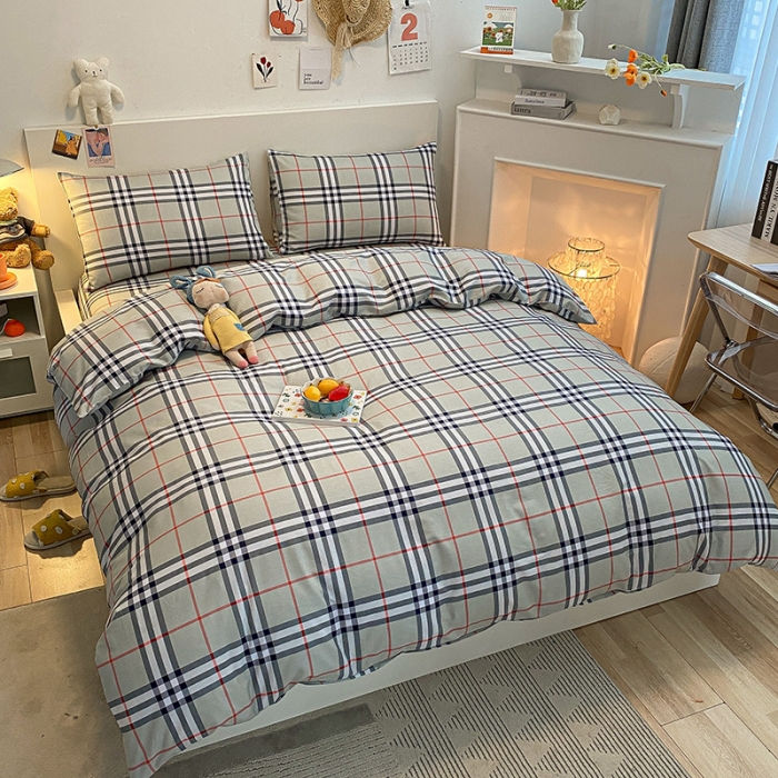 91家纺网 家纺一手货源 找家纺 晨希家居 2021新款13372全棉印花四件套宝瑞格-灰