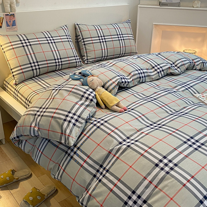 91家纺网 家纺一手货源 找家纺 晨希家居 2021新款13372全棉印花四件套宝瑞格-灰