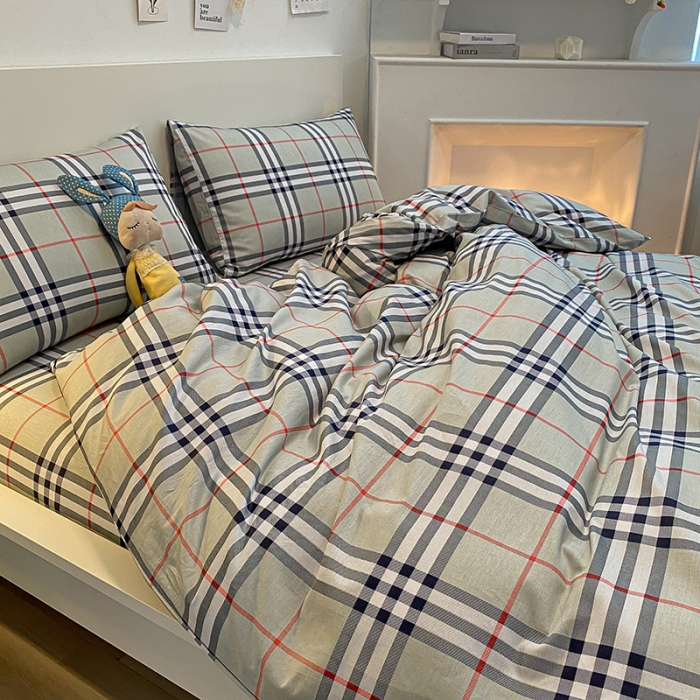 91家纺网 家纺一手货源 找家纺 晨希家居 2021新款13372全棉印花四件套宝瑞格-灰