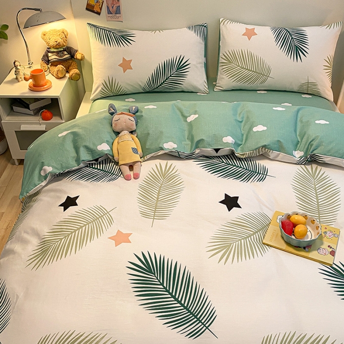 91家纺网 家纺一手货源 找家纺 晨希家居 2021新款13372全棉印花四件套风叶