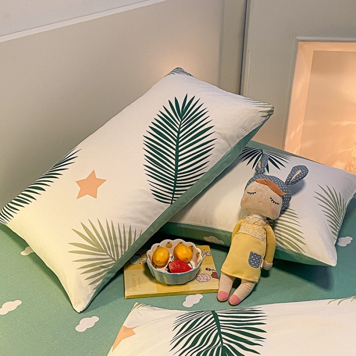 91家纺网 家纺一手货源 找家纺 晨希家居 2021新款13372全棉印花四件套风叶