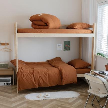 91家纺网 家纺一手货源 找家纺 （总）寐眠 2021纯色全棉新疆棉水洗双拼学生三件套