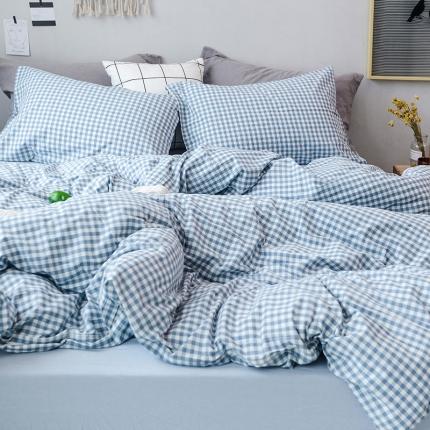 91家纺网 家纺一手货源 找家纺 （总）柠萌家居 2019全棉色织水洗棉无印良品四件套 床单款