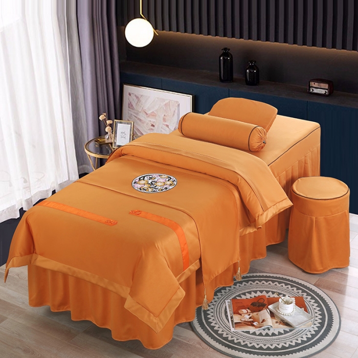 91家纺网 家纺一手货源 找家纺 不打烊家纺  2025新款陌上花开美容床罩 黄色