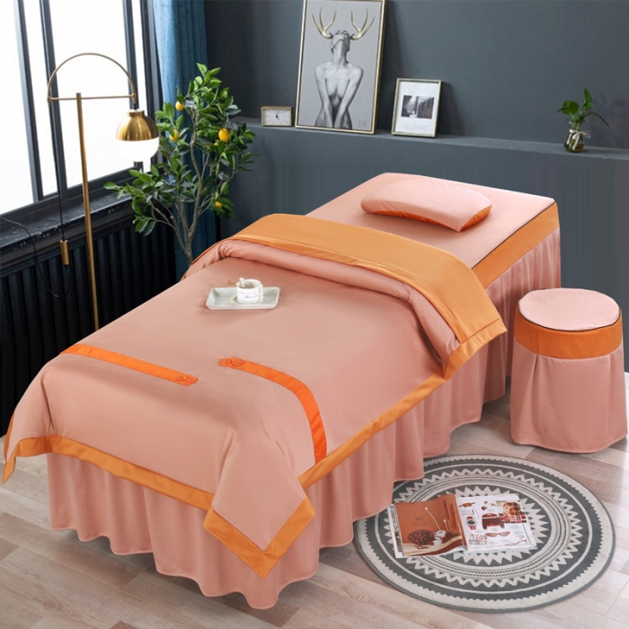 91家纺网 家纺一手货源 找家纺 不打烊家纺  2025新款陌上花开美容床罩 玉色