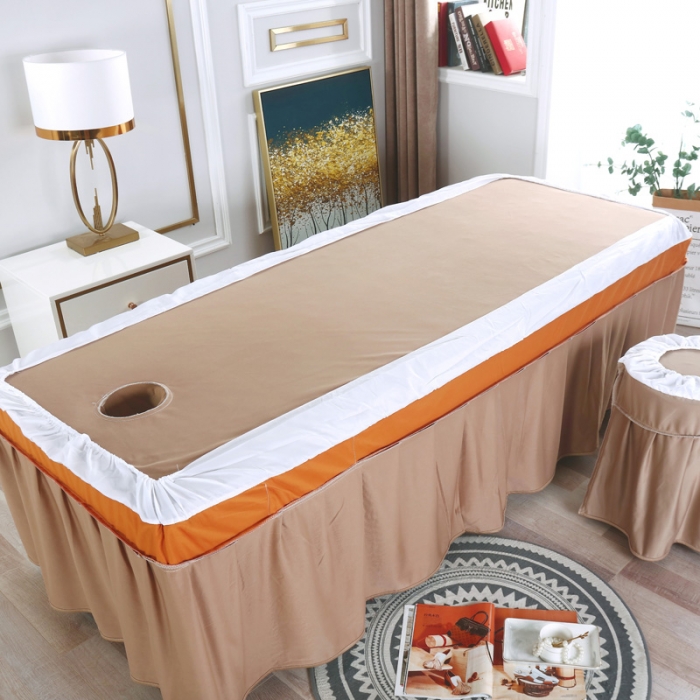 91家纺网 家纺一手货源 找家纺 不打烊家纺  2025新款梅花三弄美容床罩 驼色