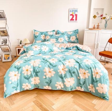 91家纺网 家纺一手货源 找家纺 （总）靓生活 2023新款AB磨毛版时尚小清新四件套