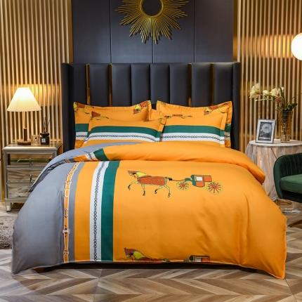 91家纺网 家纺一手货源 找家纺 （总）靓生活 2021新款大版磨毛印花四件套