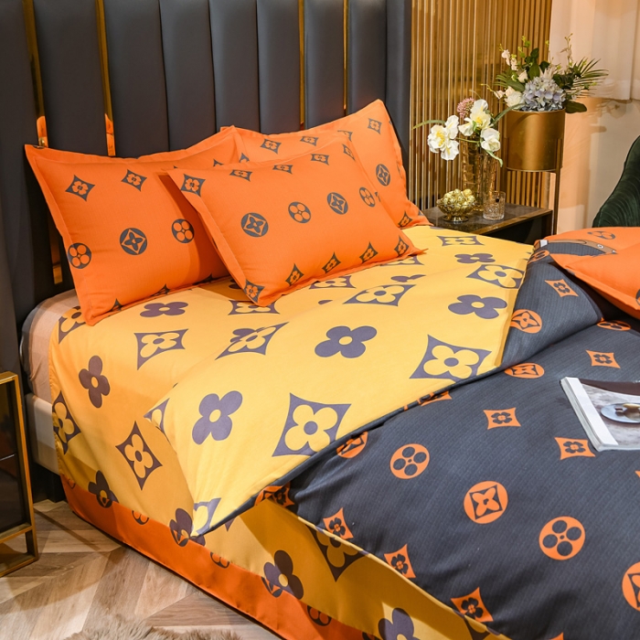 91家纺网 家纺一手货源 找家纺 （总）靓生活 2021新款大版磨毛印花四件套