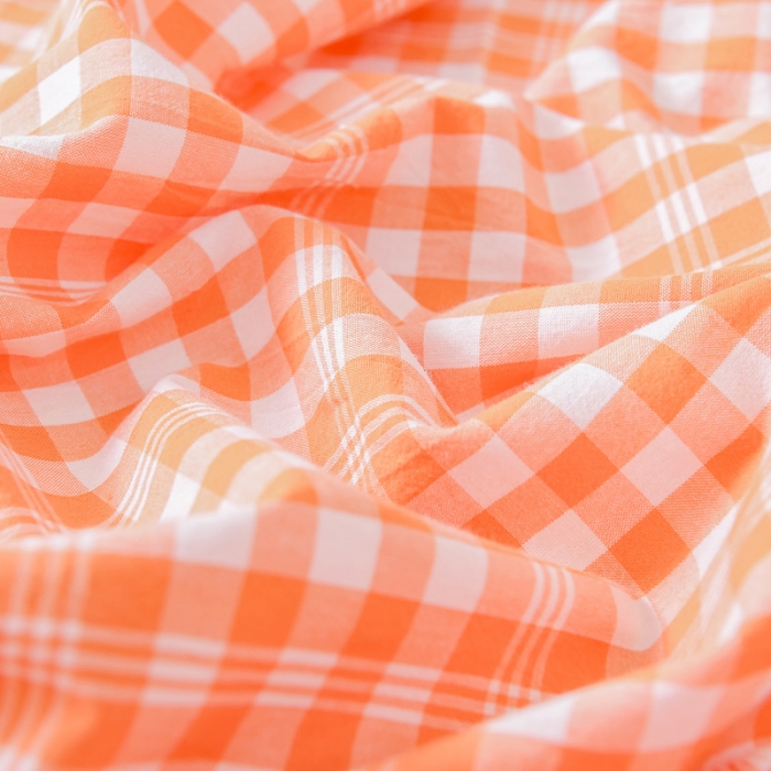 91家纺网 家纺一手货源 找家纺 恋人优选 2023新款日式良品全棉水洗棉床笠 彩虹橘小格