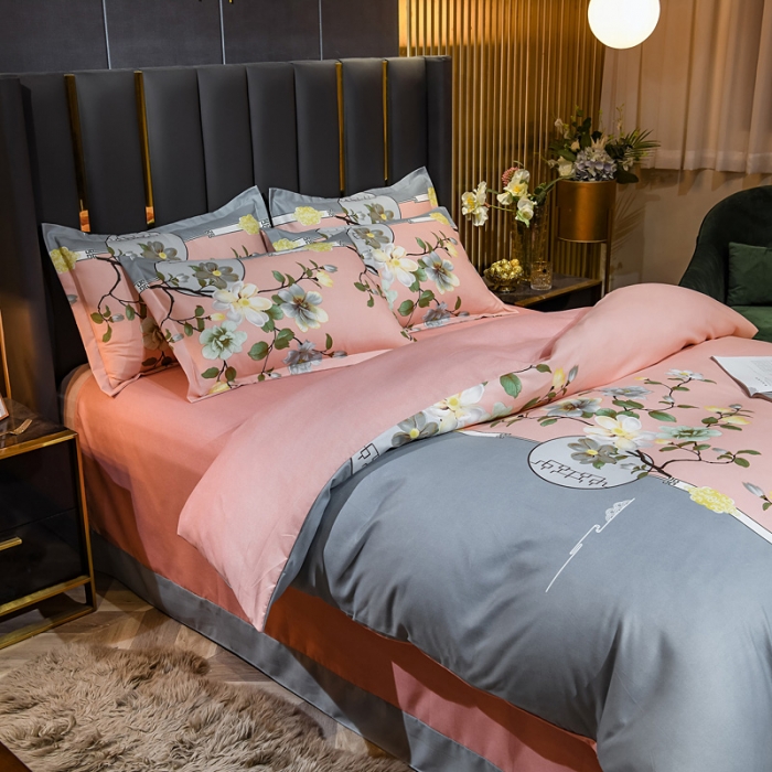 91家纺网 家纺一手货源 找家纺 靓生活 2021新款大版磨毛印花四件套 冬季恋歌