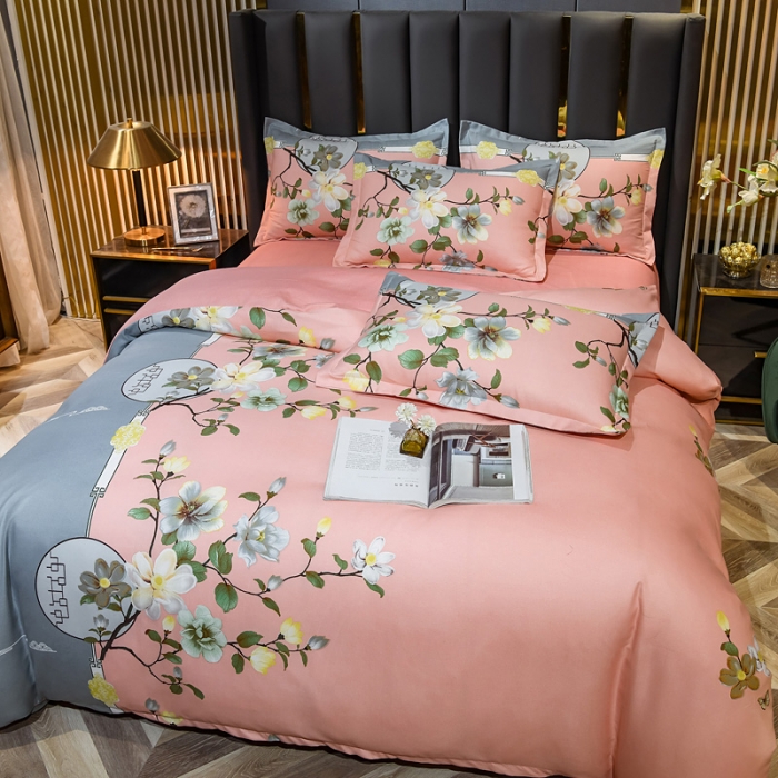 91家纺网 家纺一手货源 找家纺 靓生活 2021新款大版磨毛印花四件套 冬季恋歌