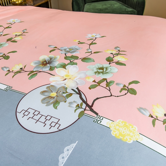 91家纺网 家纺一手货源 找家纺 靓生活 2021新款大版磨毛印花四件套 冬季恋歌