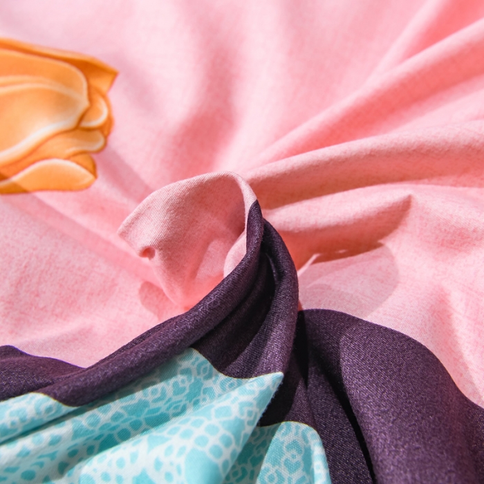 91家纺网 家纺一手货源 找家纺 靓生活 2021新款大版磨毛印花四件套 含君