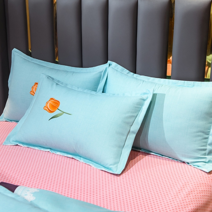 91家纺网 家纺一手货源 找家纺 靓生活 2021新款大版磨毛印花四件套 含君