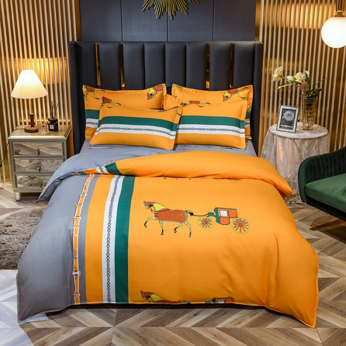 91家纺网 家纺一手货源 找家纺 靓生活 2021新款大版磨毛印花四件套 皇家风范