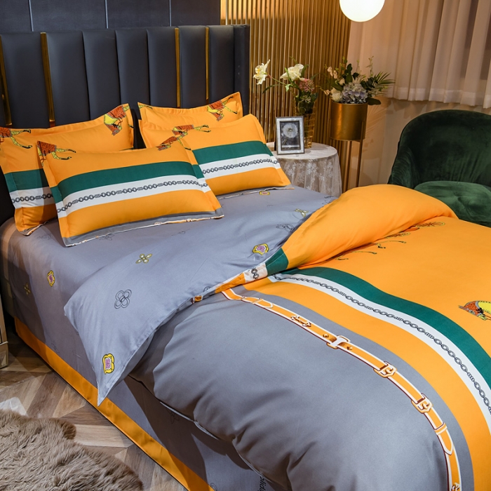 91家纺网 家纺一手货源 找家纺 靓生活 2021新款大版磨毛印花四件套 皇家风范