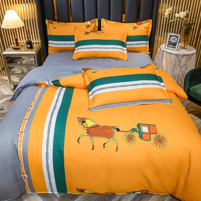 91家纺网 家纺一手货源 找家纺 靓生活 2021新款大版磨毛印花四件套 皇家风范