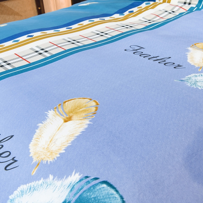 91家纺网 家纺一手货源 找家纺 靓生活 2021新款大版磨毛印花四件套 天空之翼