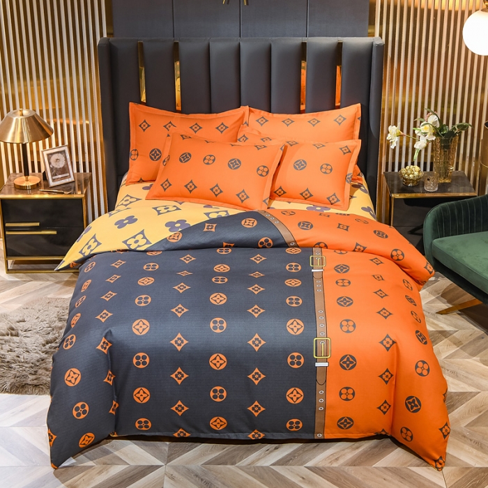 91家纺网 家纺一手货源 找家纺 靓生活 2021新款大版磨毛印花四件套 米兰潮流