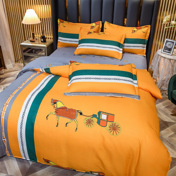 91家纺网 家纺一手货源 找家纺 靓生活 2021新款大版磨毛印花四件套 皇家风范