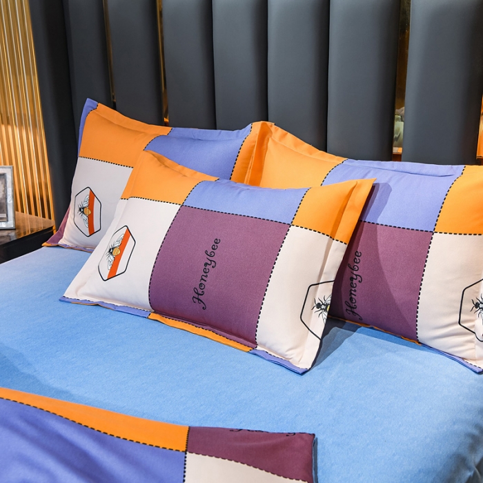 91家纺网 家纺一手货源 找家纺 靓生活 2021新款大版磨毛印花四件套 哈尼格