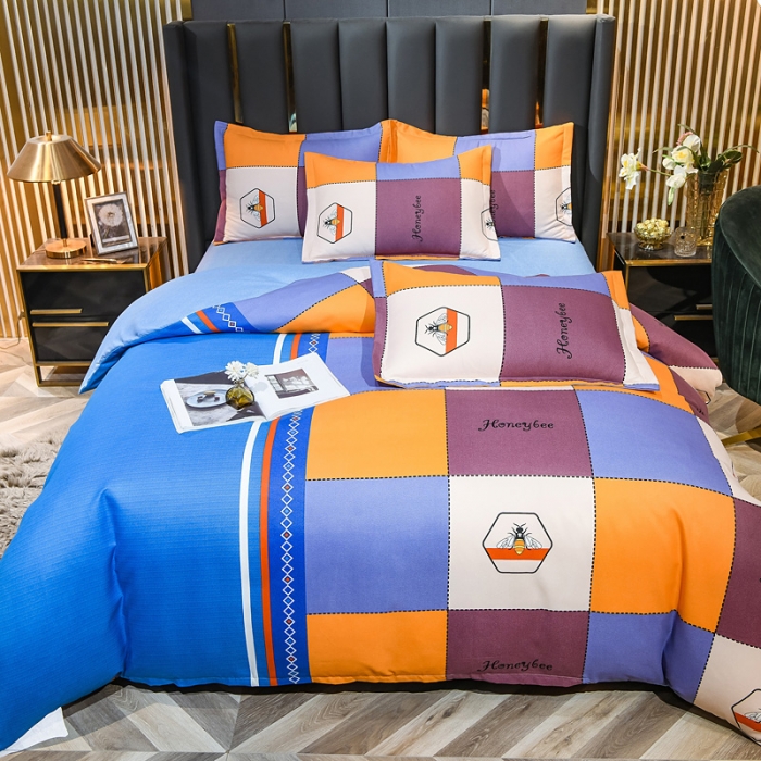 91家纺网 家纺一手货源 找家纺 靓生活 2021新款大版磨毛印花四件套 哈尼格