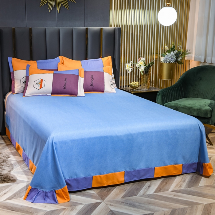 91家纺网 家纺一手货源 找家纺 靓生活 2021新款大版磨毛印花四件套 哈尼格