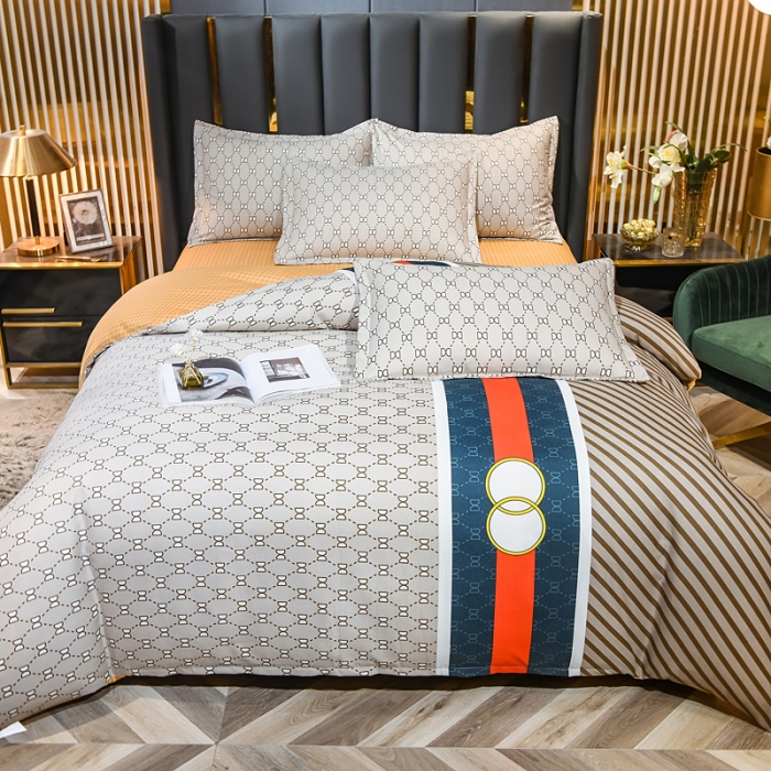 91家纺网 家纺一手货源 找家纺 靓生活 2021新款大版磨毛印花四件套 都市风