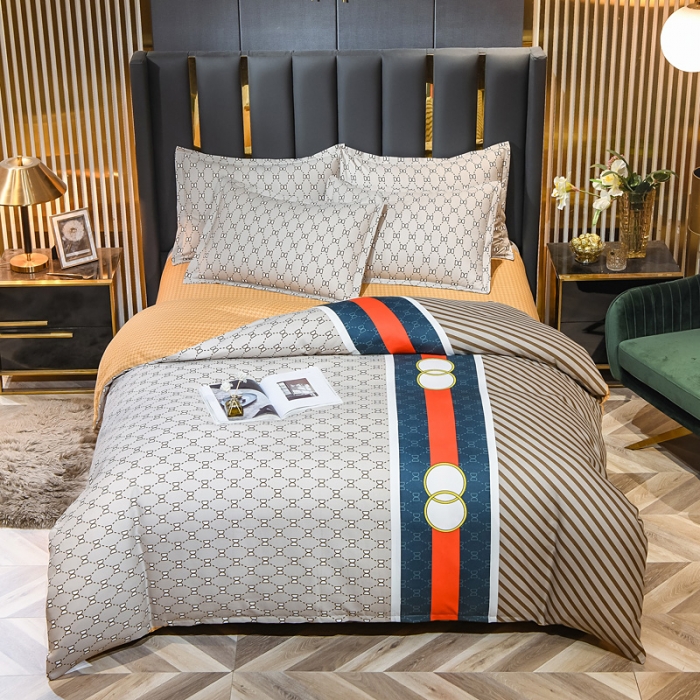 91家纺网 家纺一手货源 找家纺 靓生活 2021新款大版磨毛印花四件套 都市风