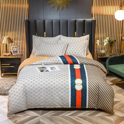 靓生活 2021新款大版磨毛印花四件套 都市风