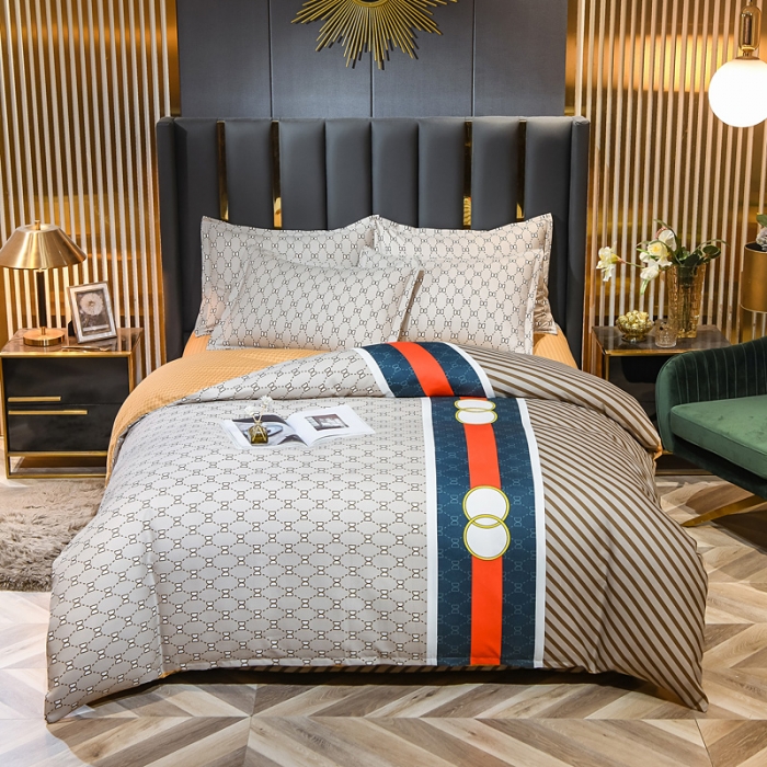 91家纺网 家纺一手货源 找家纺 靓生活 2021新款大版磨毛印花四件套 都市风