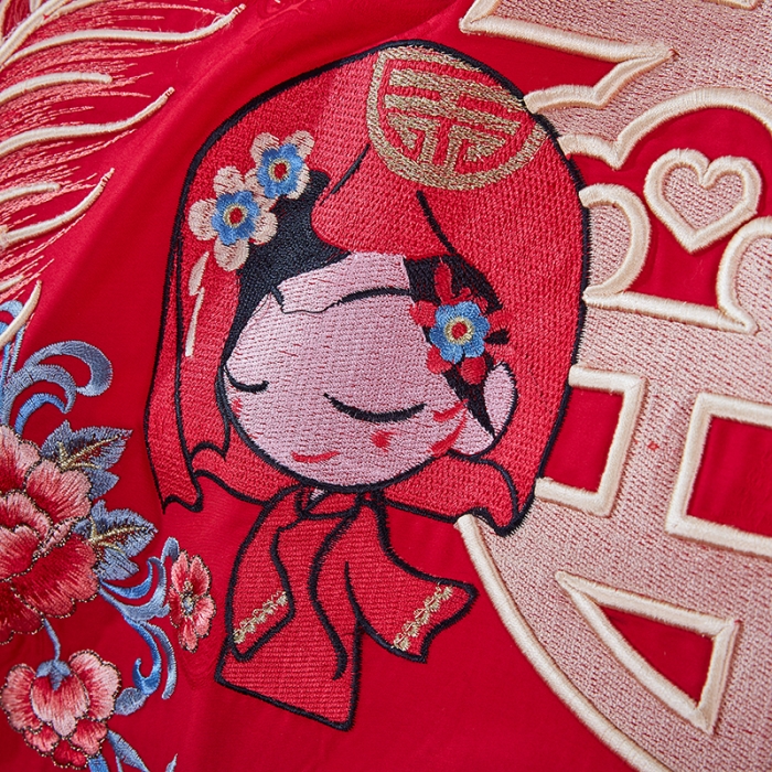 91家纺网 家纺一手货源 找家纺 2025新款120S全棉刺绣贡缎提花婚庆四件套多件套嫁给我