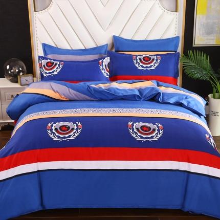 爱诗诺 2025新款植物羊绒四件套磨毛印花亲肤四件套幸运蓝