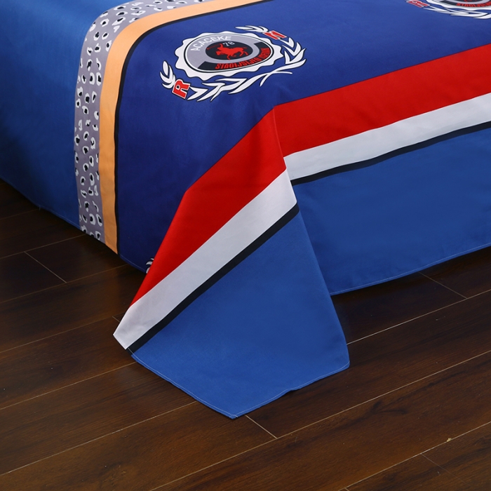 91家纺网 家纺一手货源 找家纺 爱诗诺 2025新款植物羊绒四件套磨毛印花亲肤四件套幸运蓝