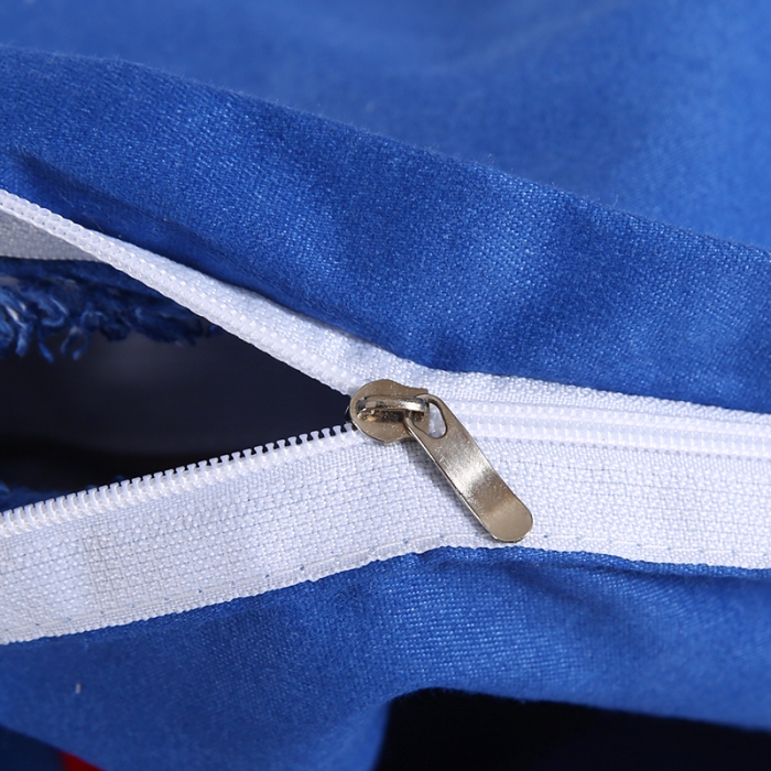 91家纺网 家纺一手货源 找家纺 爱诗诺 2025新款植物羊绒四件套磨毛印花亲肤四件套幸运蓝