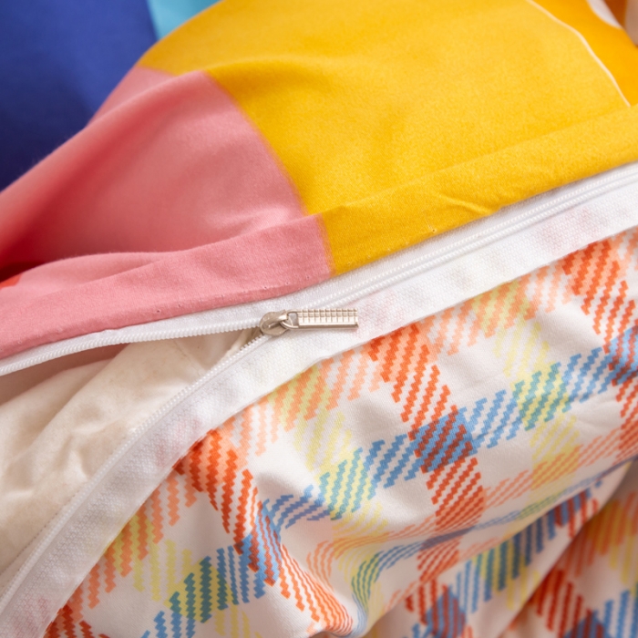 91家纺网 家纺一手货源 找家纺 乐居坊2021新款芦荟棉四件套彩虹Q Q熊