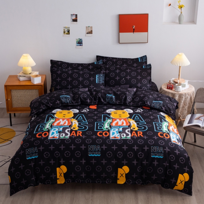 91家纺网 家纺一手货源 找家纺 乐居坊2021新款芦荟棉四件套潮牌熊