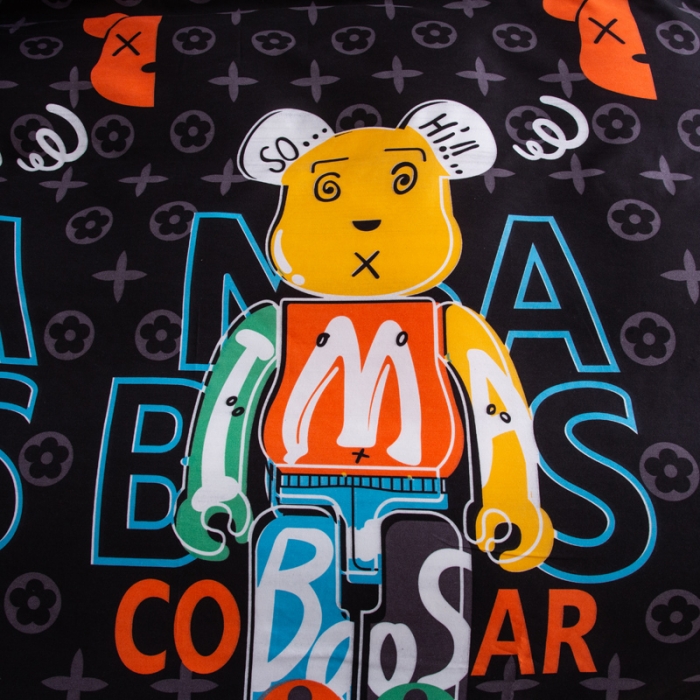 91家纺网 家纺一手货源 找家纺 乐居坊2021新款芦荟棉四件套潮牌熊