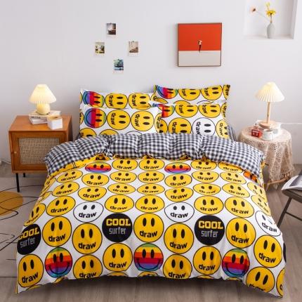 乐居坊2021新款芦荟棉四件套笑脸