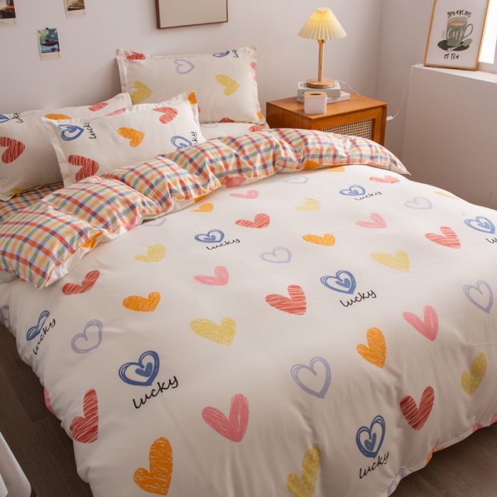 91家纺网 家纺一手货源 找家纺 乐居坊2021新款芦荟棉四件套心动时刻