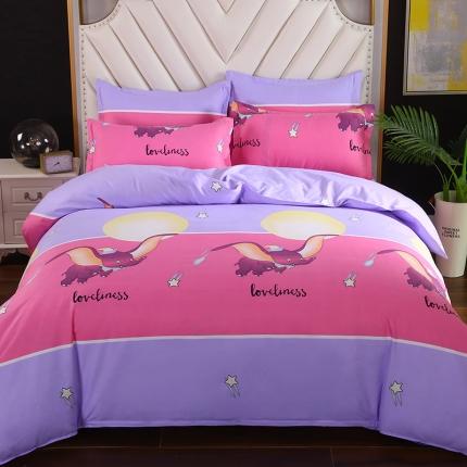 91家纺网 家纺一手货源 找家纺 爱诗诺 2025新款植物羊绒四件套磨毛印花亲肤四件套吉象如意