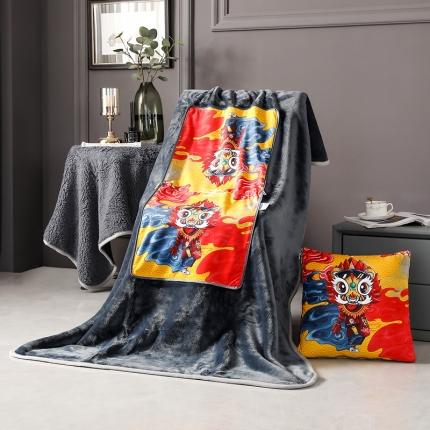 91家纺网 家纺一手货源 找家纺 雷娜家居 2021新款国潮风系列双层加厚款休闲毯 潮童