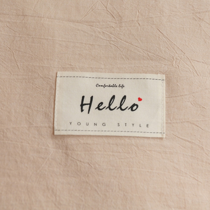 91家纺网 家纺一手货源 找家纺 恋人优选新款全棉色织水洗棉学生三件套 米色